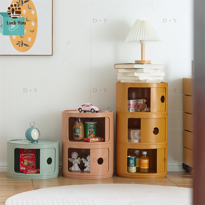 DY Northern Europe Storage Cabinet Round Chest Drawers Bedside Table ...