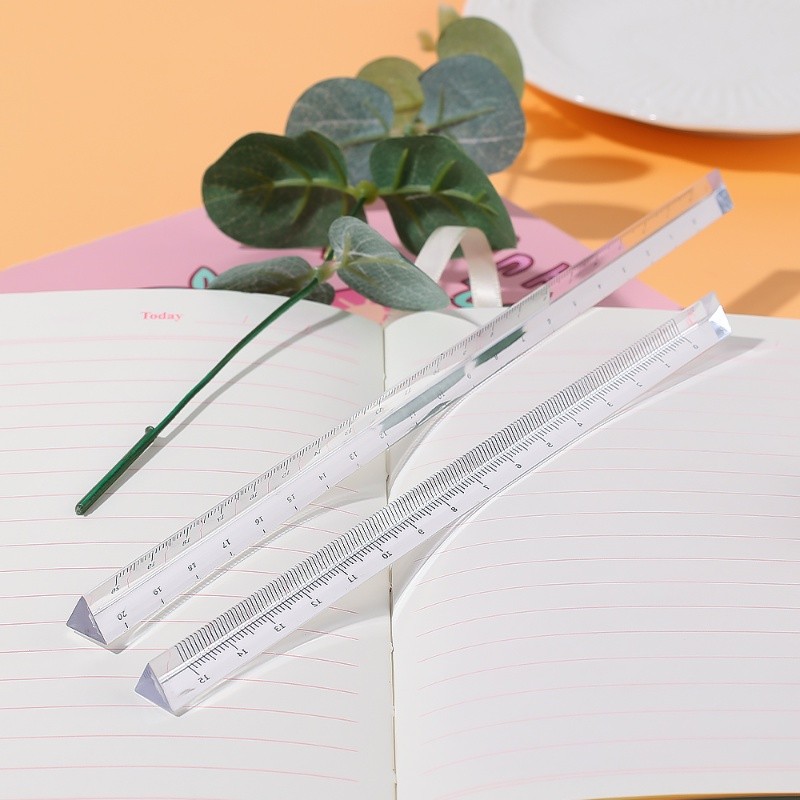 15 / 20cm Exam Office Ruler Simple Transparent Trigonometric Ruler ...