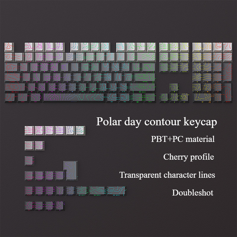 （SG STOCK）Polar Day Blackberry Contour Keycap Side Print Shine ...