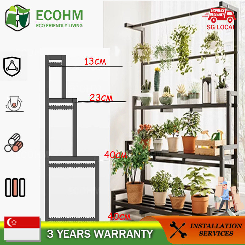 ECOHM Rack Multi Plant Balcony Layer Cast Iron Metal Plant Rack Outdoor ...