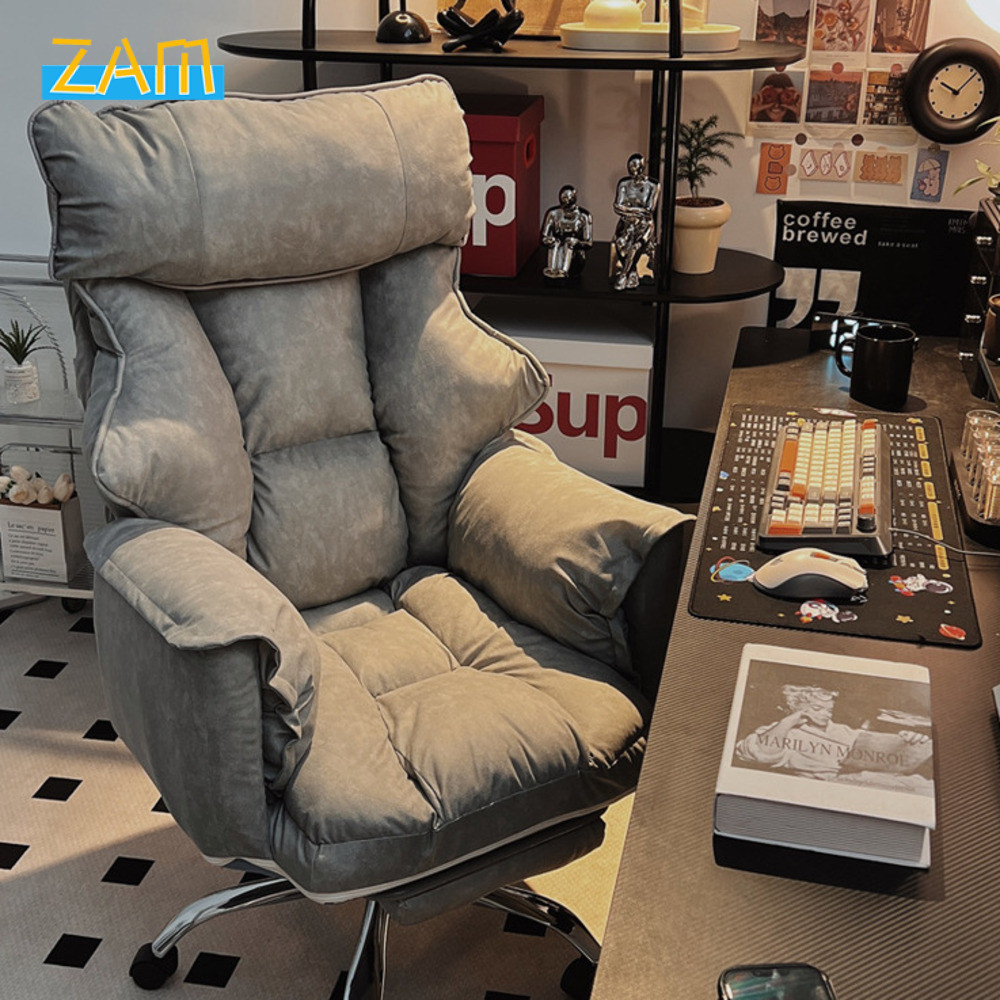 Computer Chair New Gray Sponge Reclining Gaming Chair Home Technology ...