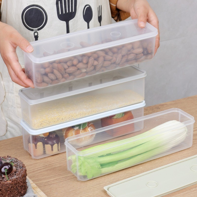 Plastic Rectangular Noodle Organizer Box- Food Grade Kitchen Cereal ...