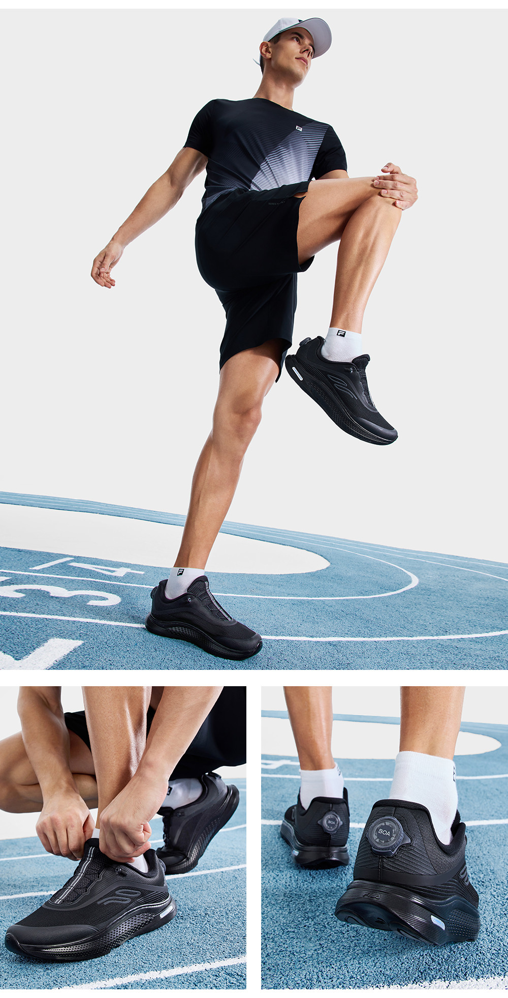 FILA CORE ATHLETICS BOA NUVOLE JOG Men Sneakers (Black / Grey) | Shopee ...