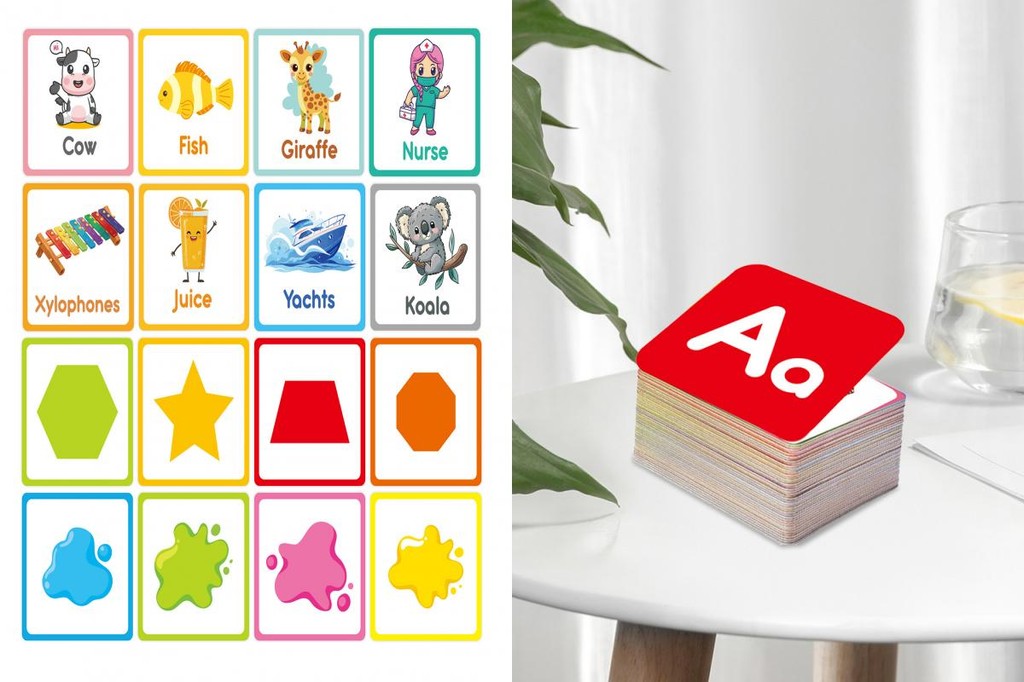Early Learning Flashcards 60pcs Kids Flash Cards Set for Preschool ...