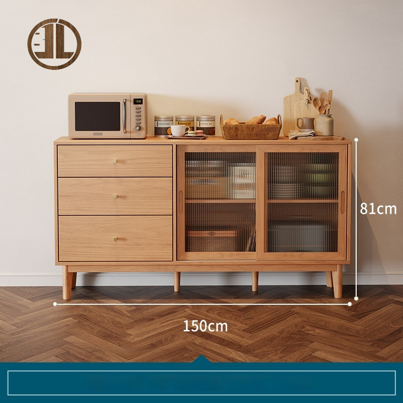 SP Kitchen Cabinet Solid Wood Sideboard Integrated Wall Storage Cabinet ...