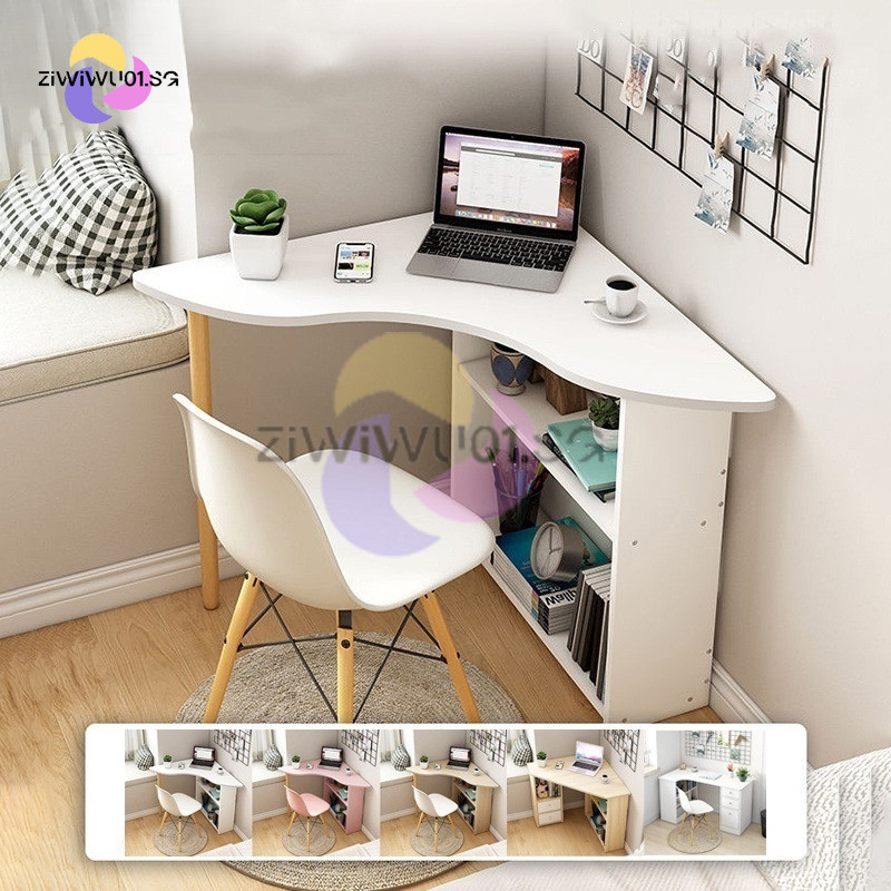 Corner Study Table With Bookshelf Corner Desk Simple Desk Bookcase ...