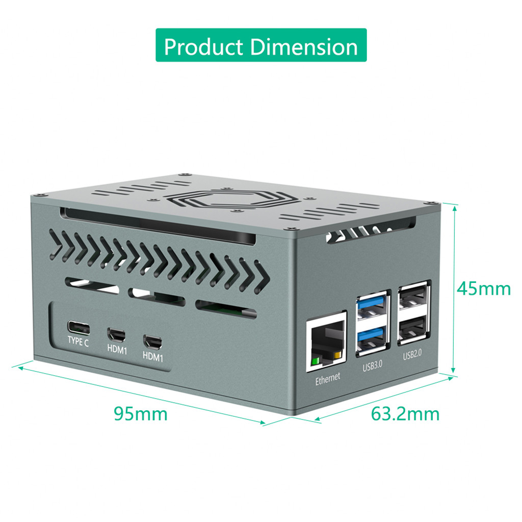 JMT Aluminum Case For Raspberry Pi 5 With 4010 PWM Fan And Copper ...