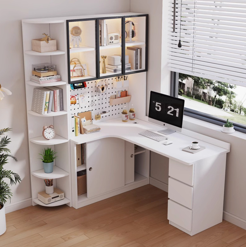 NAQ Study Table Solid Wood Computer Integrated Combination Bedroom ...