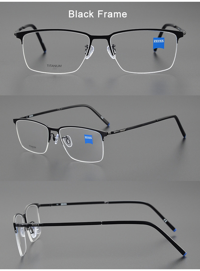 Trendy Half Rim Eyeglasses Pure Titanium Frame Stylish Comfortable Semi ...