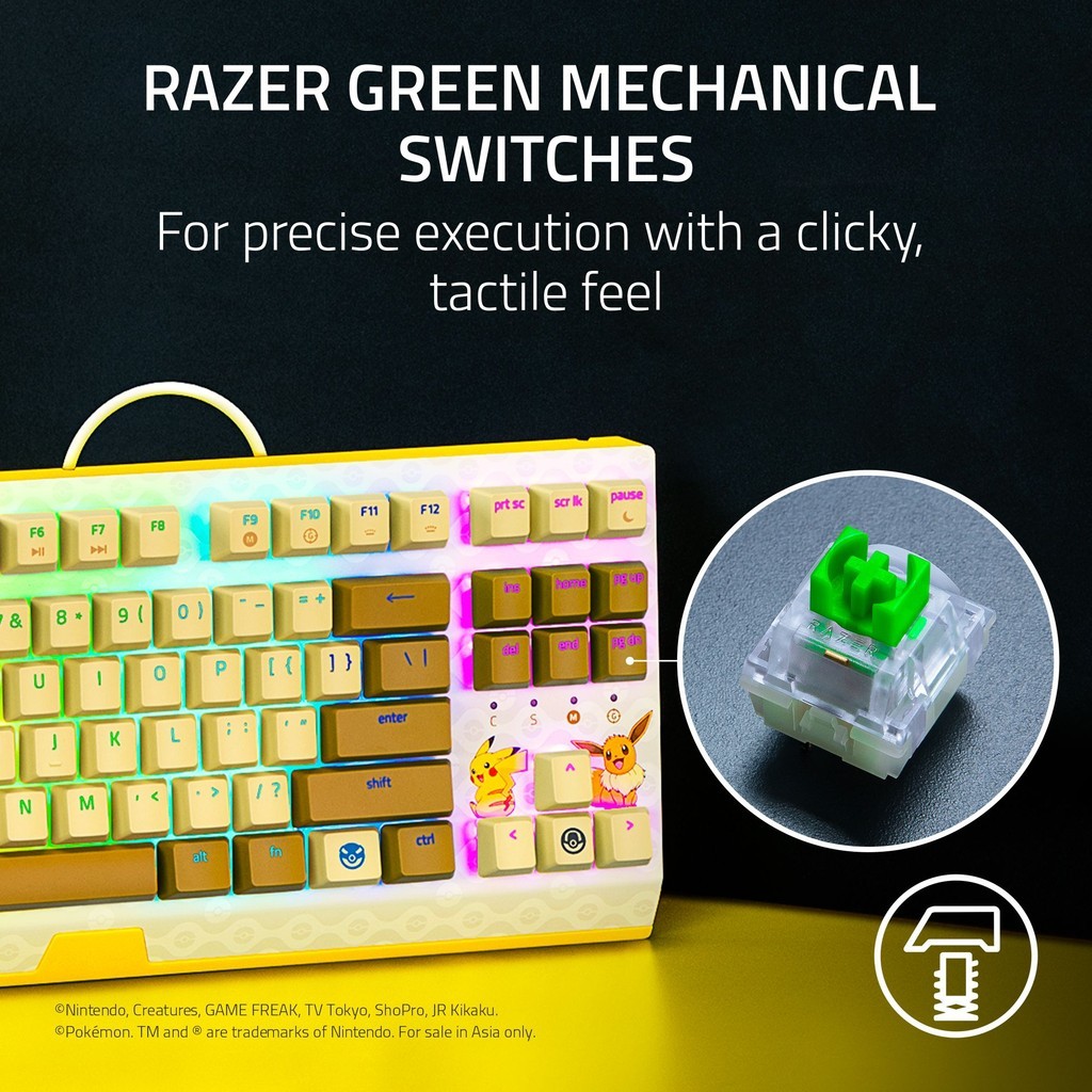 Razer BlackWidow V3 Tenkeyless - Green Switch - US - Pokemon