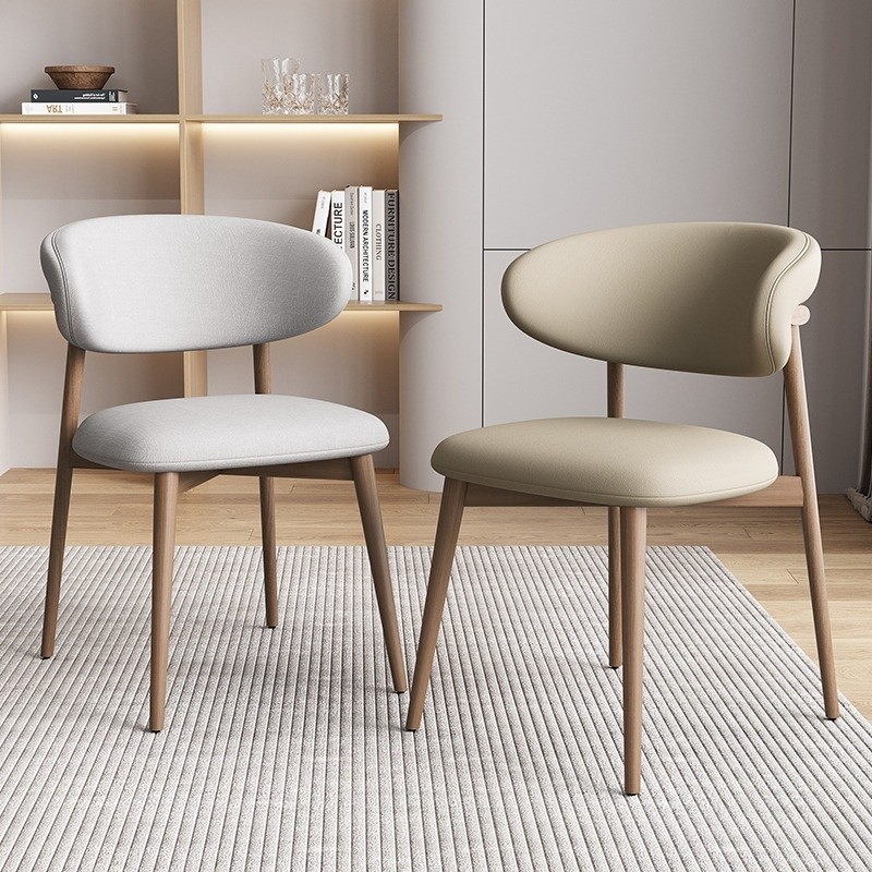 Solid Wood Dining Chair Light Luxury Stool Simple Dressing Chair Wooden ...