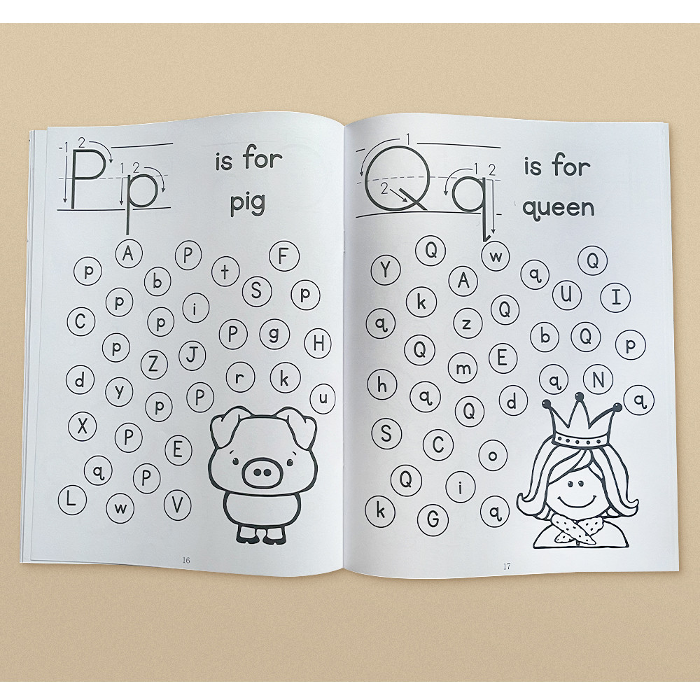 Dab or Color Letter Educational English Workbook Kindergarten ABC ...