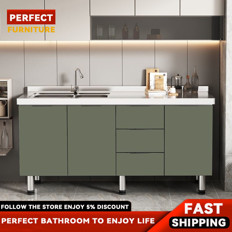 Stainless Steel Kitchen Cabinet With Sink Integrated Kitchen Stove ...