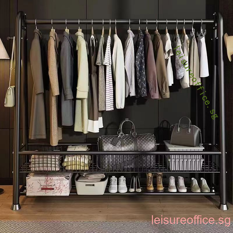 Multifunctional Clothes with Hook Wheels Drying Metal Rack Movable ...