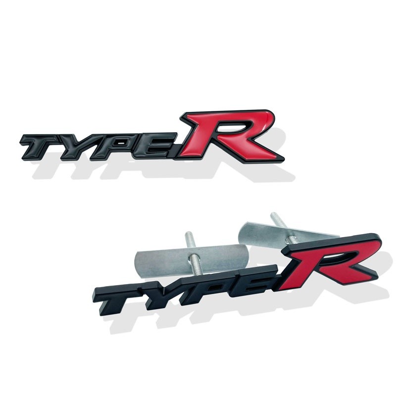 3D Metal Type R Typer Logo Car Front Grille Emblem Sticker Accessories ...