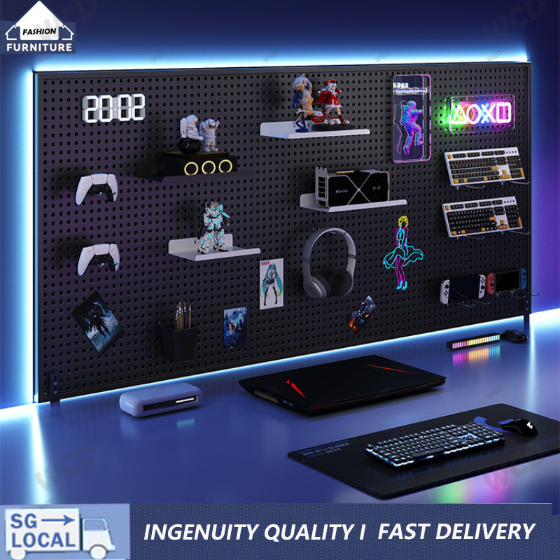 WDD Pegboard Wall Shelf DIY Pegboard Accessories Desk Organizer Gaming ...