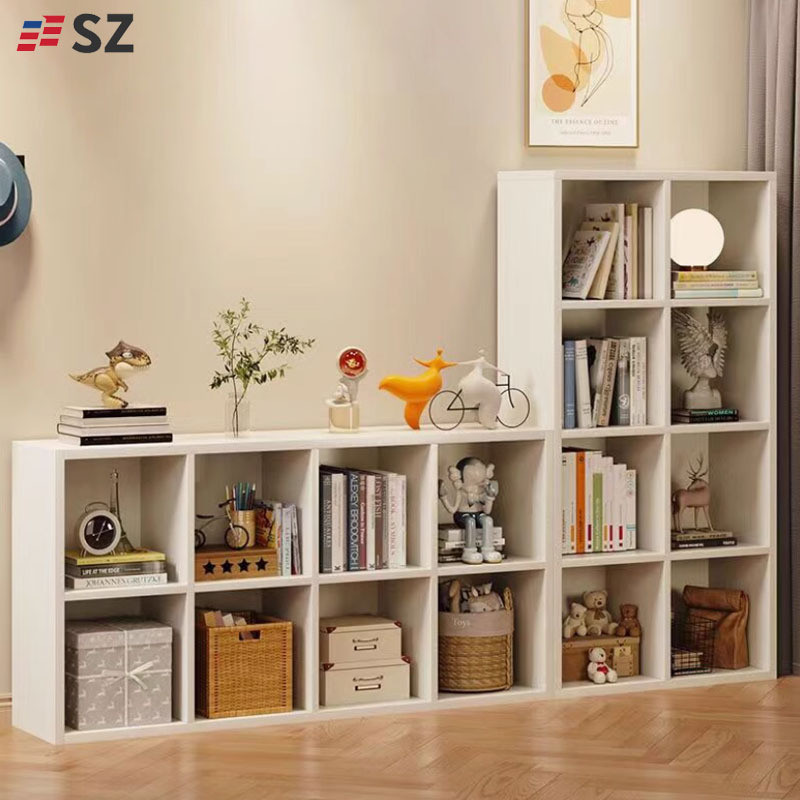 Bookshelf Rack Floor Bookcase Home Living Room Bedroom Wall Low Storage ...