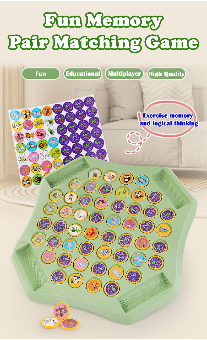 Memory Matching Game | Flip Chess | Pair Matching Toy for Kids ...