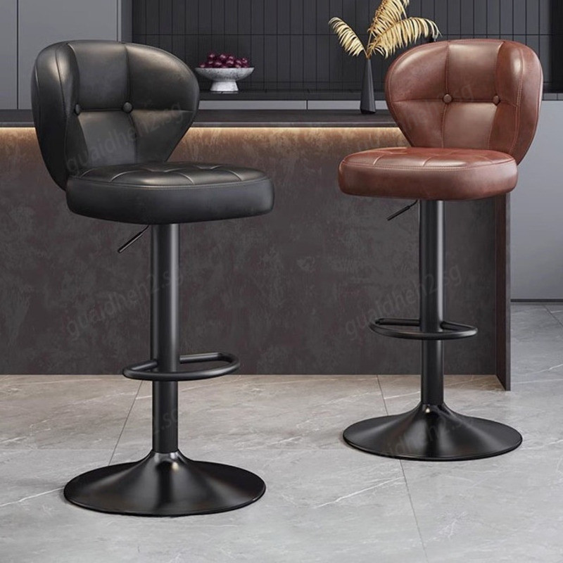 Bar Stool Backrests High Chairs Lifting Rotating Stools Vintage Light ...