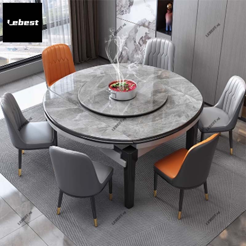 L·T Dining Table Rock Plate Dining Table And Chair Combination ...