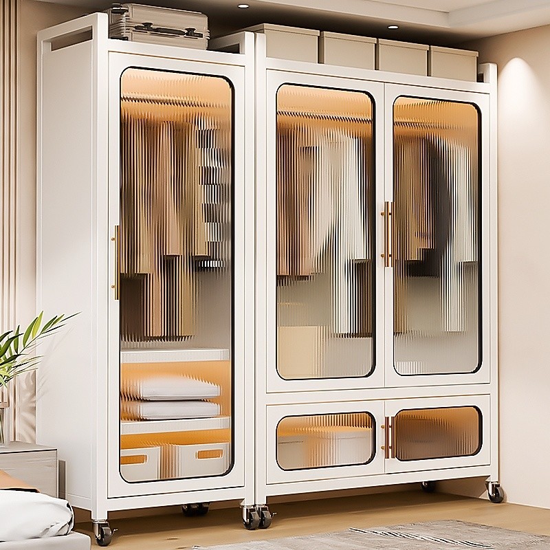 Wardrobe Locker Simple Home Wardrobe Bedroom Mobile Metal Wardrobe ...