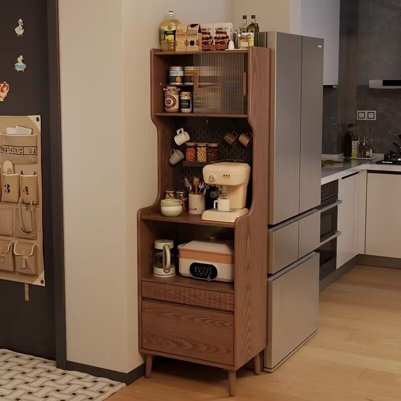Solid Wood Dining Cabinet Small-Sized Kitchen Integrated Wall Mounted ...