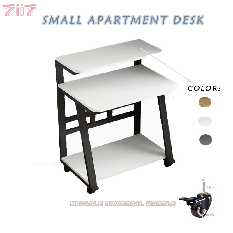 NTN Movable Double Simple Computer Office Desk Multi-tier Storage Table ...