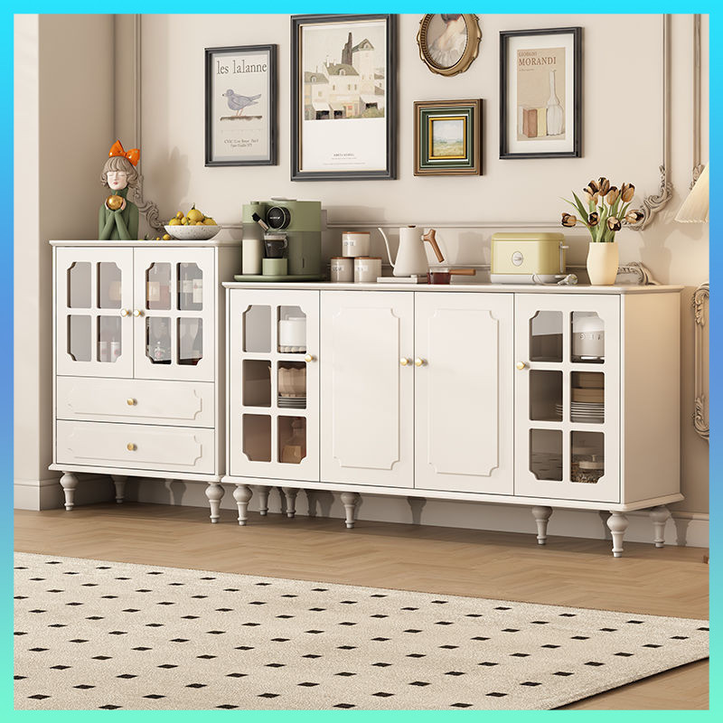 Kitchen Cabinet Living Room White Dining Side Cabinet One Piece Against ...