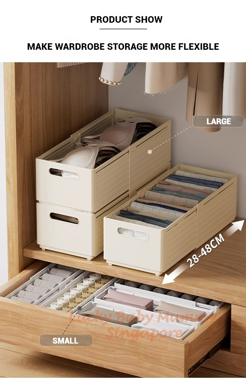 Extendable Storage Box / Retractable Wardrobe Organiser Box / Kitchen ...
