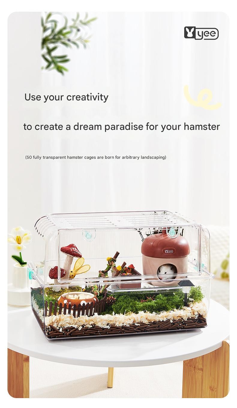 Fresh Look at Yee Transparent Crystal Hamster Cage 50 5X30X30Cm
