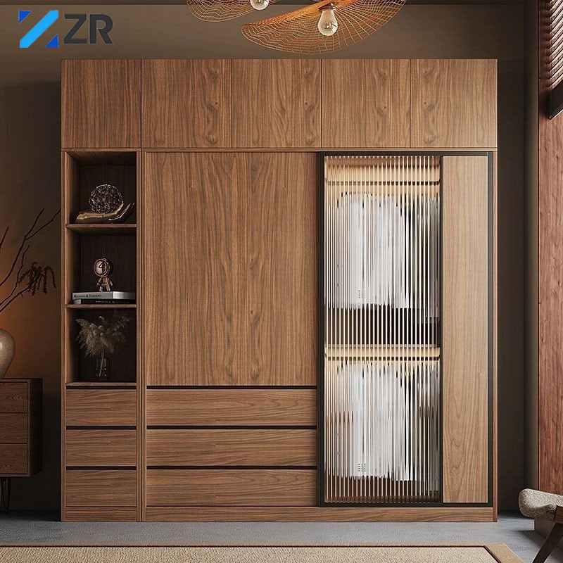 Wardrobe Nordic Home Bedroom Small Apartment Combination Glass Cabinet ...