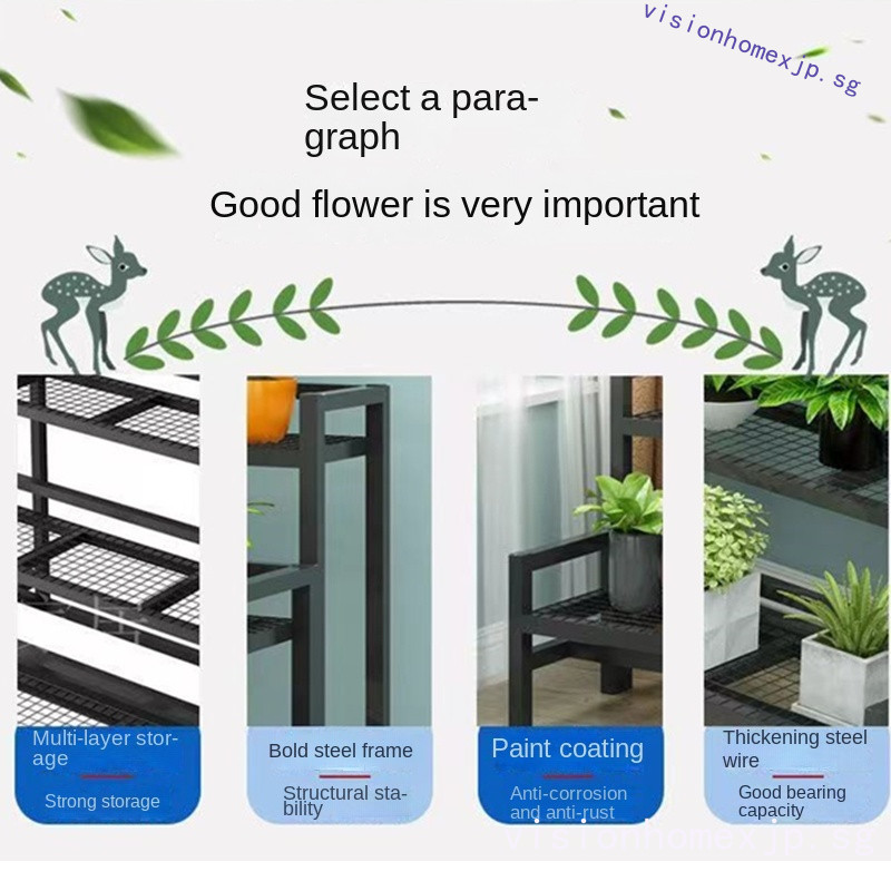 Stainless Steel Flower Rack Metal Plant Planters Pots Rack Ladder Step ...