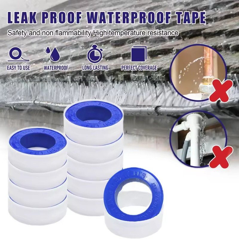 10m/Roll Ptfe Pipe Leak-Proof Sealing Tapes - Waterproof, High ...