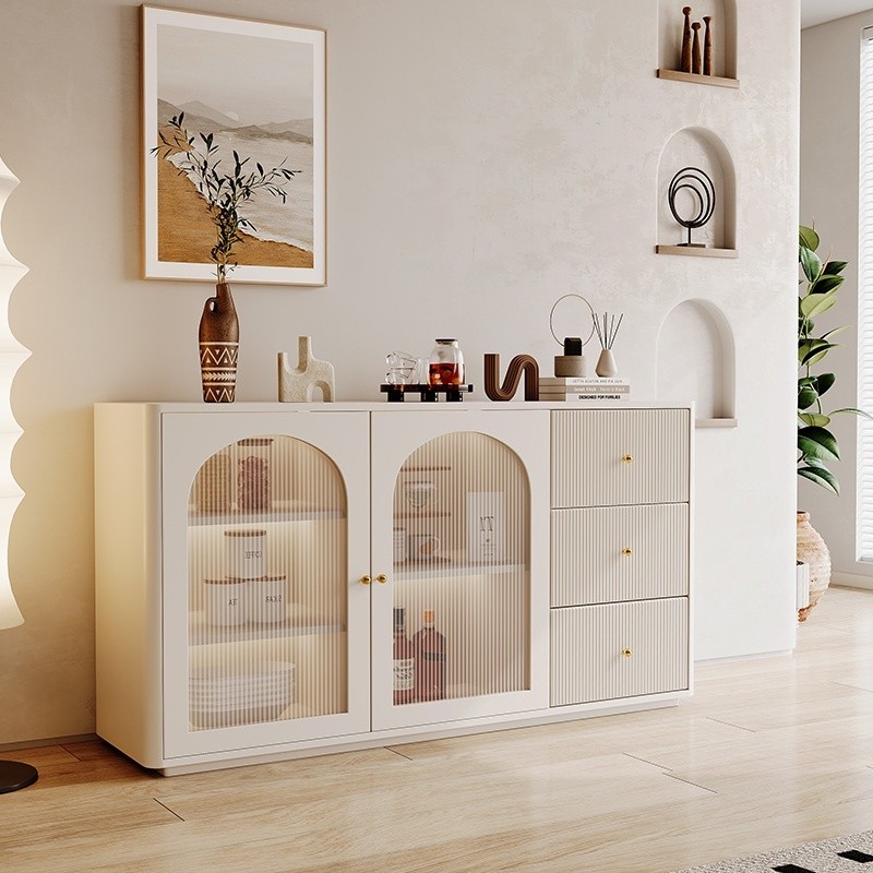 Sideboard Cabinet Cream Style Cabinets Solid Wood Storage Cabinet ...