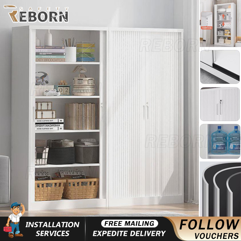 REB Steel Sliding Roller Shutter Door Storage Cabinet Adjustable ...