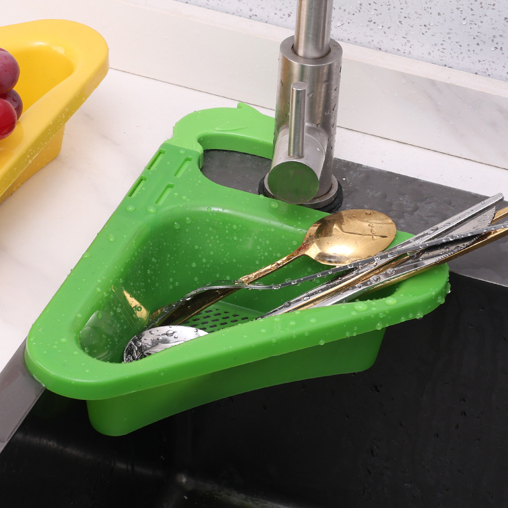 Convenient Sink Mounted Plastic Triangle Vegetable Draining Rack ...