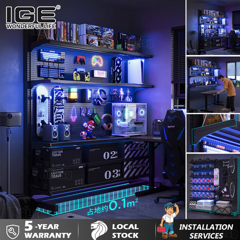 IGE Pegboard Wall Board DIY Storage Wall Pegboard Racks Floor-to ...