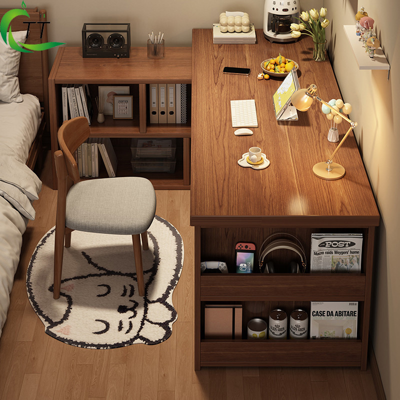 KK Desk Solid Wood Home Bedroom Study Computer Desk Small Apartment ...