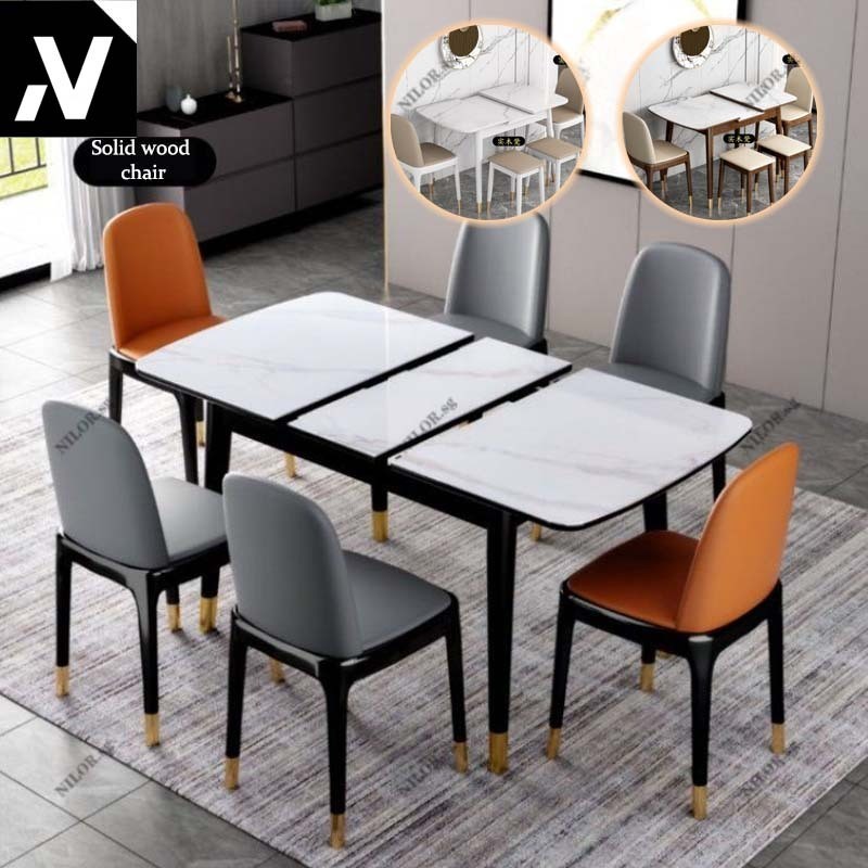 N·R Dining Table Italian Light Luxury Modern Simple Rock Plate Dining
