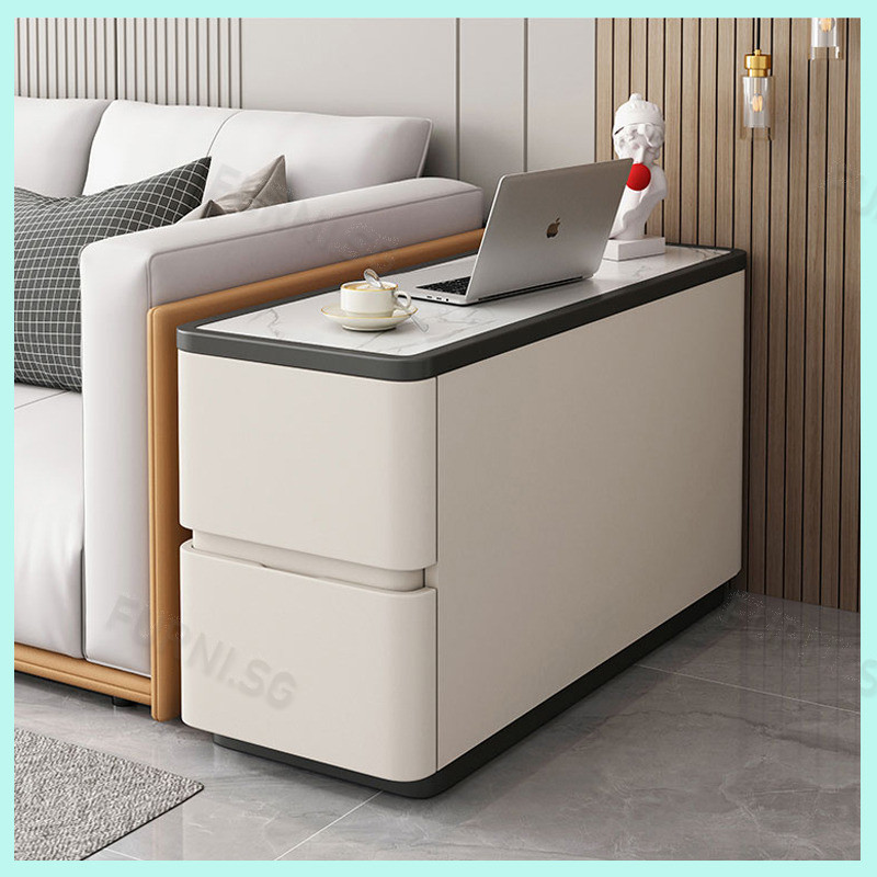 FUR [No Installation Required] Sofa Side Cabinet Drawer Solid Wood ...