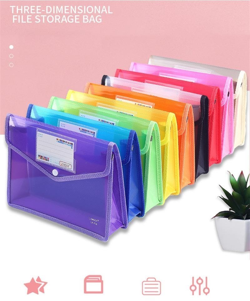 Ossayi Plastic File Folders Large Capacity Document Bag Pouch Envelope ...