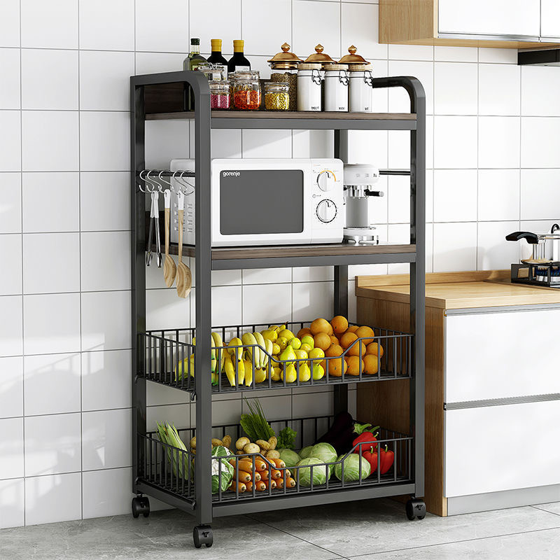 【SG stock】cherry™Kitchen Rack with 2 baskets and 4 Wheels Storage Rack ...