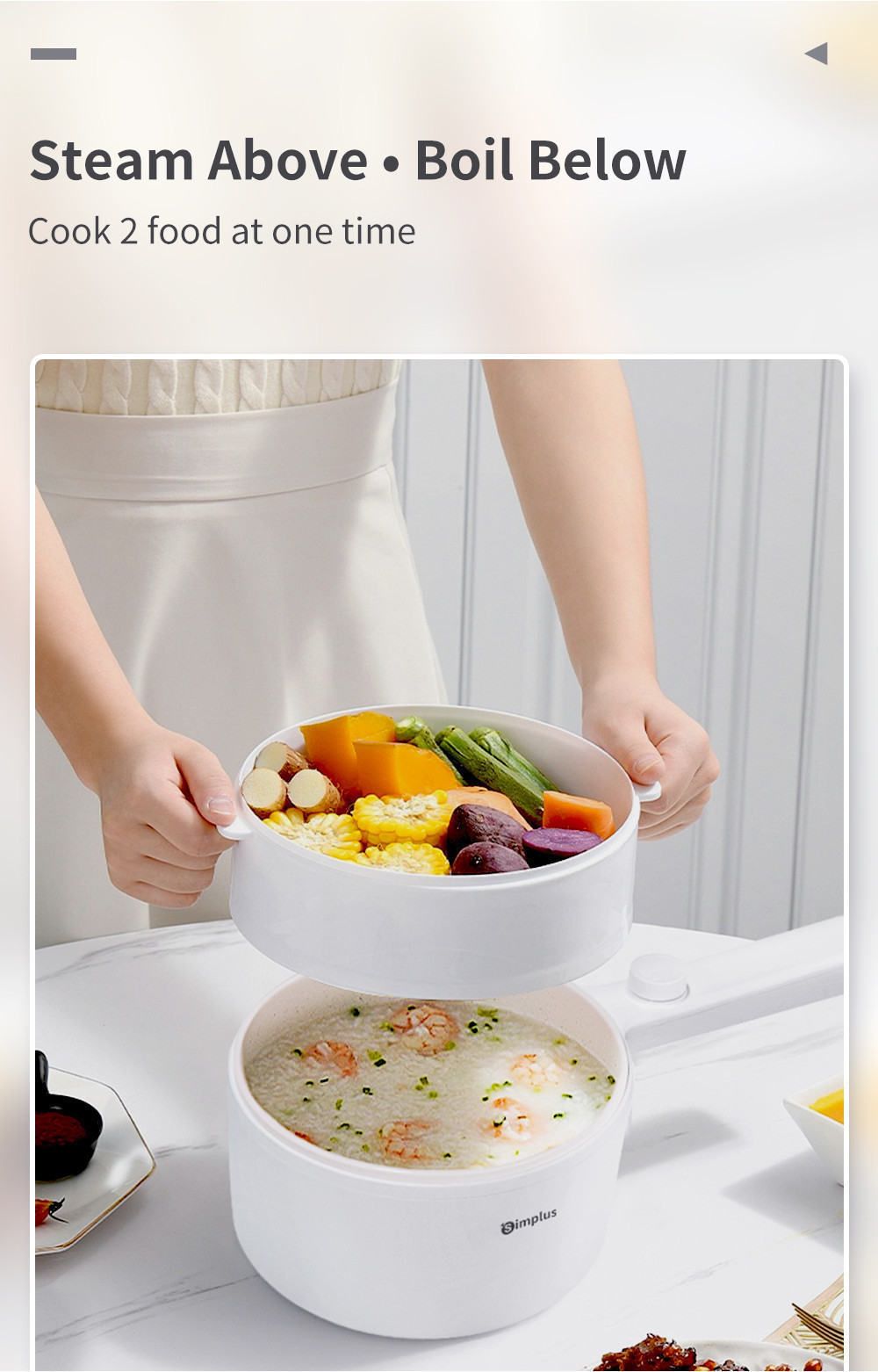 Simplus Kit 2L Electric Cooker丨730W Quick Heating |on-Stick Surface丨 ...