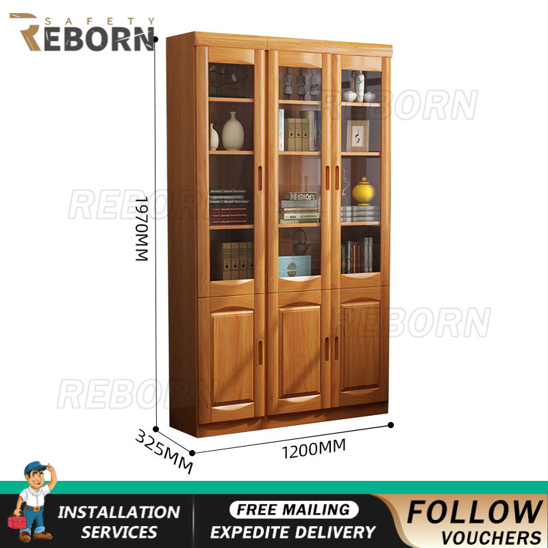 IK REB Style Gs Chinese Bookshelf Rack Solid Wood Bookcase Office ...