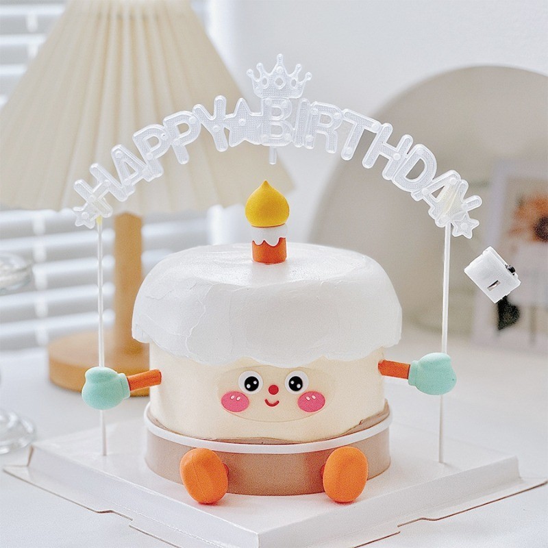 Creative glowing birthday happy happy birthday letter light cake ...