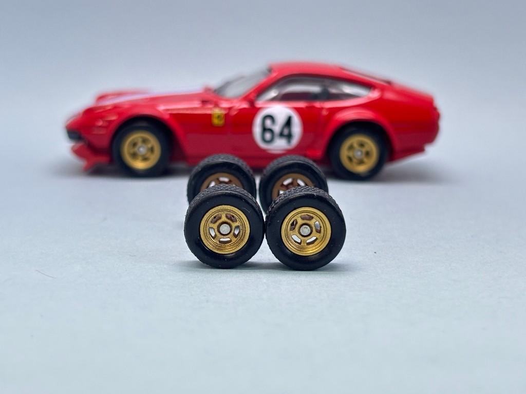 Z316 Custom Paint Rim Tayar Getah Rubber Wheels 5 Spoke Gold 10mm Long ...