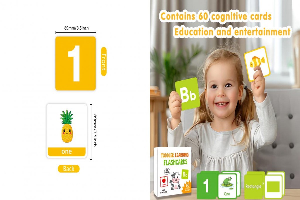 [MOONWHITE] Educational Cards Educational Flashcards 60pcs Kids Flash ...