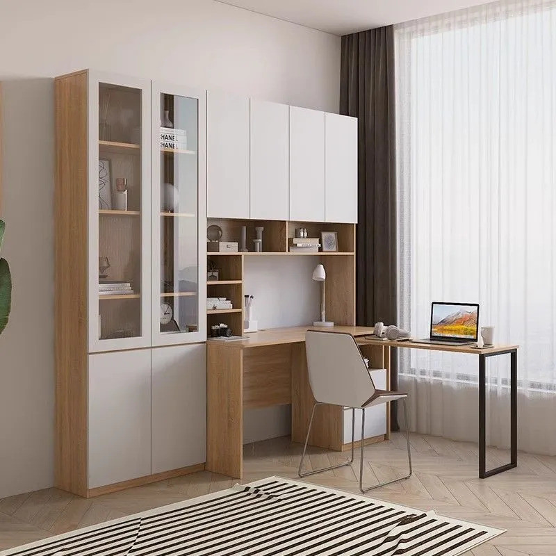Coffee Table Study Computer Rotating Angle Desk Bookshelf Integrated ...
