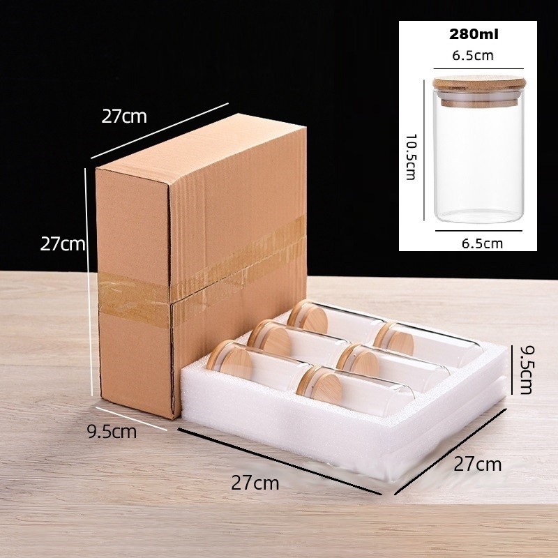 Singapore Glass Food Storage Container 6 Pcs Glass Storage Jars Set ...