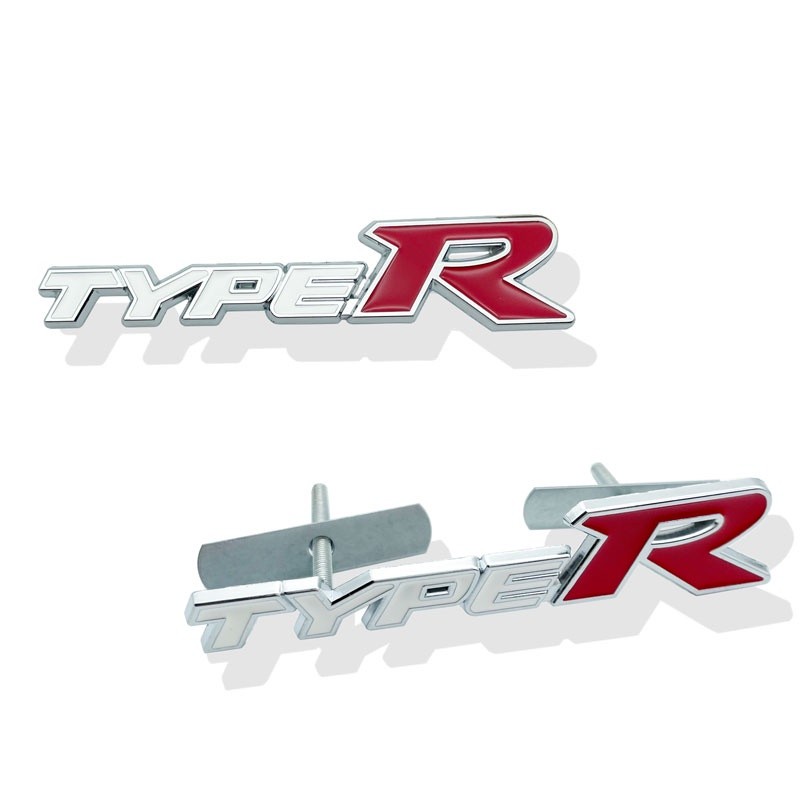 3D Metal Type R Typer Logo Car Front Grille Emblem Sticker Accessories ...
